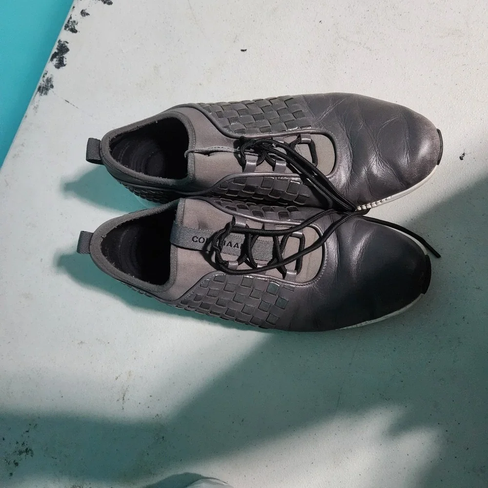 Womens Cole Haan Studio Grand Weave Black Leather Shoes‎ Sneakers Size 8c